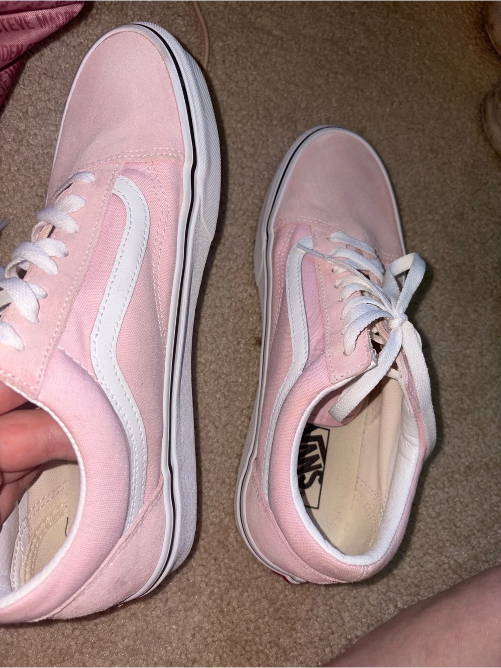 Vans Pink Suede Old Skool Low-Top Sneakers - Picture 4 of 5
